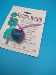 Vintage Knock Wood Good Luck Necklace Or Ring On Card Size Medium Natural Magic