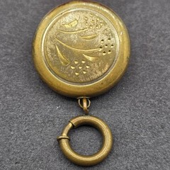 Vintage Retractable Watch Holder Brooch Pin Charm Pendant Gold Tone Victorian