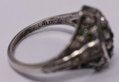 Genuine 1920s Art Deco Sterling Silver & Paste Flapper Dome Ring sz. 6
