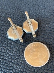 Rolled Gold Plated MOP Mother of Pearl Octagonal Antique Edwardian Vest Buttons
