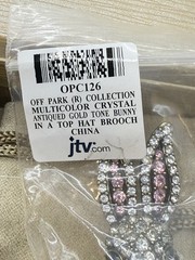 Off Park Rabbit in Hat Pin Brooch Magician Magic Large Crystals JTV Statement