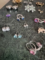 Lot of 70+ Pairs Vintage To Modern Earrings Pierced Clip-On Stud Loop