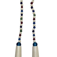 Vintage Multi Strand Beaded Necklace White Green Yellow Red Blue Retro Jewelry