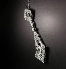 2.50Ct Art Deco Style Lab Created Diamond Wedding Gift 14K White Gold FN Pendant