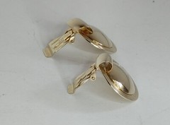 Vintage MARVELLA Gold Tone Clip On Earrings 1″ Round Classic Signed