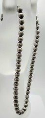 Antique Victorian W.R.C Sterling Silver Bead Ball Chain Collar Necklace 15.5″