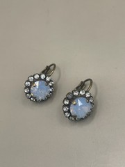 Signed READ SORRELLI Rhinestones Crystals Bronze Tone Dangle Leverback Earrings