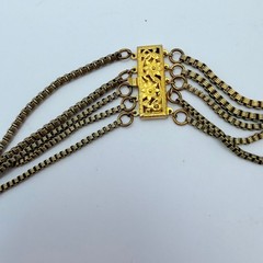 Rare Miriam Haskell Signed 5 Strand Necklace Wired Faux Pearl Leaf Pendant VTG
