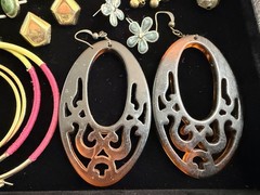Vintage Lot of 22 Pairs of Pierced Earrings 80s 90s Retro Plastic Metal Wood
