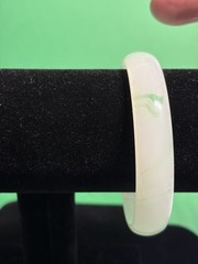 white and green nephrite jade bangle bracelet