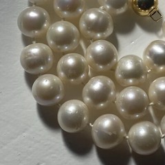 Necklace Cultured Pearl 14k 9mm Ball Clasp Big Pearls 10mm To 11mm Big Pearls