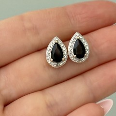 Ross Simons 925 Sterling Silver Gold Vermeil Smoky Quartz Diamond Stud Earrings