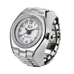 Vintage Punk Finger Watch Mini Elastic Strap Alloy Watches Couple Rings Jewelry