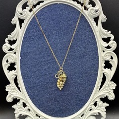 1950s Vintage 12k Yellow Gold Filled Chain + Grapes & Leaves, Wine Party Ready!