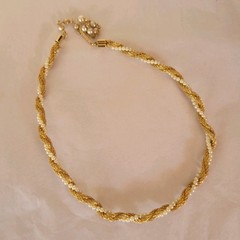Vintage Coro Gold Mesh And Pearl Twist Necklace Choker 12 In. 3 In. Extender