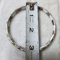 Vintage Pair Of Chinese Cloisonné Enamel Bangle Bracelets Blue White Floral Boho