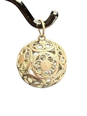 Vtg Sterling Silver Filigree Ball Charm 925 Dangle Pendant 0.5in Orb Open .50”