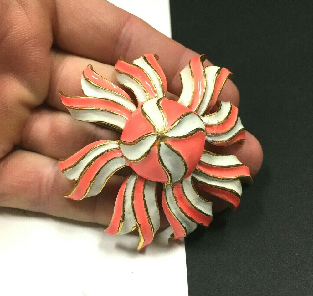 MASSIVE Vtg K.J.L. Kenneth LANE Enamel JELLYFISH Brooch Pendant RARE! SEA R106i