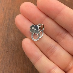 Vintage 925 Sterling Silver Good Luck Wishbone Clover Horseshoe Pendant Charm