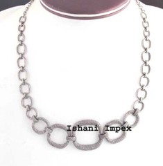 Necklace Natural Rose Cut Diamond & 925 Sterling Silver Necklace Jewelry