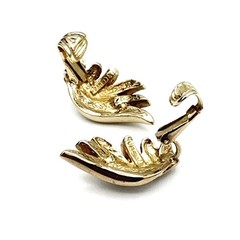 PANETTA vintage earrings – gold-tone rhinestone clip-ons – angel wings feathers