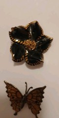 Vintage Lot 11 Brooches Pins 1940s-1950s Flower, Birds, Butterfly, Circle, Cross