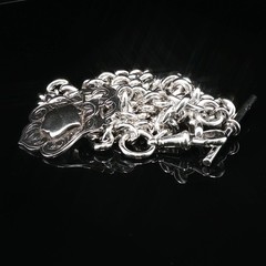 Magnificent Antique Birmingham Sterling Silver Albert Watch Chain