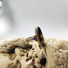 antique 925 silver vintage Victorian art deco handmade black onyx ring best gift