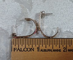 Vintage Avon Sterling Silver 925 Enamel Flower Heart Filligree J Hoop Earrings