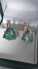 Vintage 1990-s 14 Ct Rolled Gold Peridot Earrings – Hallmarked 585 RG