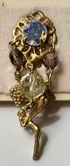 Kirks Folly Gold Tone Fairy Pixie Angel Grape Rhinestone Clip on Earrings