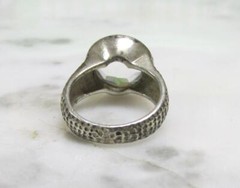 Vintage Sterling Silver Clear Stone Cocktail Ring ~ Size 6.5 ~ 9g ~ 10-H545