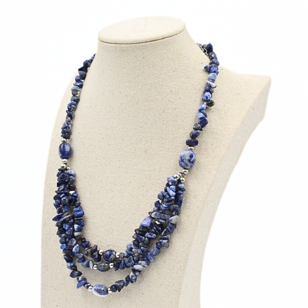 HSN TV Lapis Lazuli Triple Strand NOS w/ Tags JTV Necklace