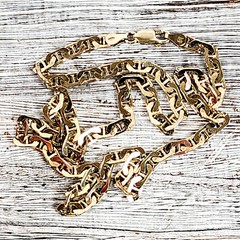 ANCHOR MARINER STERLING SILVER 925 CHAIN LINK NECKLACE 17.75″ GOLD PLATED