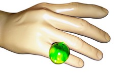 vintage 1960’s Green Lucite Bubble Dome Ring size 8.5