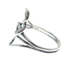 925 Sterling Silver Vintage Interlocked Heart Bypass Ring Size 11.25