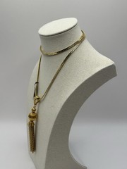 Medici Artistry Collection Gold Tone Tassel Pendant Necklace NWT 24” Vintage
