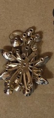 VTG DeLizza Elster Juliana Brooch Molded Givre Blue Glass Pink AB Flower Pin