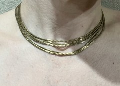 Gorgeous 12k Gold Filled Multi Chain Necklace 5 Strand Antique 15”