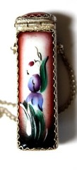 Vintage Enamel Hand Painted Russia Finift Jewelry Necklace-Locket 3 Variation#73