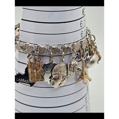 Heavy Vintage Jem Ster Sterling Charm Bracelet – 14 Sterling Charms 8″