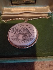 Scrimshaw Necklace Vintage BARN BRIDGE