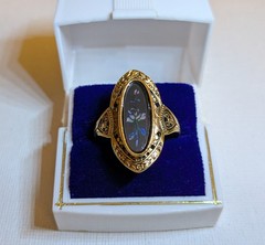 Vintage Unsigned UNCAS Edwardian “Night Flower” Floral Ring size 11.75