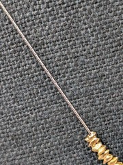 PZ Israel Vtg Gold Plated Sterling Nuggets Long Oval Box Chain 925 Necklace