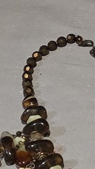VINTAGE NANCY K CZECH REPUBLIC BIB 20″ CRYSTAL BROWNS NATURE GLASS NECKLACE