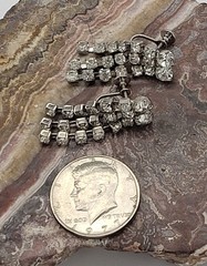 Vintage 1+3/4″ screw back Rhinestone earrings, dangling swags