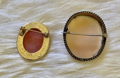 Vintage Cameo Lot Signed Trifari, Gerry’s , Austria, W.Germany, Hawthorn, Amco