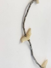 Mother of Pearl Accented Clip Fetish Sterling Silver 925 Vintage Necklace – 15″