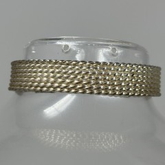 Vintage Bohemian Sterling Silver 925 Italy Woven Open Cuff Bracelet 7.75” 25g