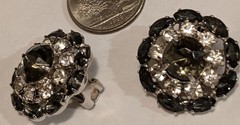 Vintage Juliana (D&E) Black Navette Rhinestone Brooch with Signed Reinad Clip-On